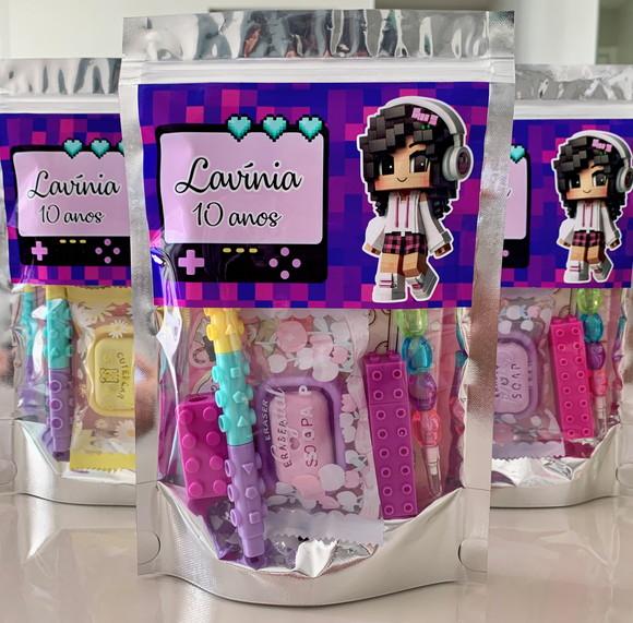 Kit Papelaria Fofa Minecraft (saquinho com 6 Itens)