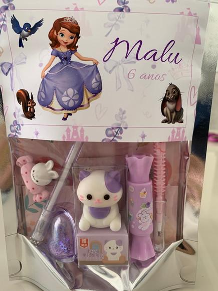 Kit Papelaria Fofa Princesinha Sofia (saquinho com 6 Itens)