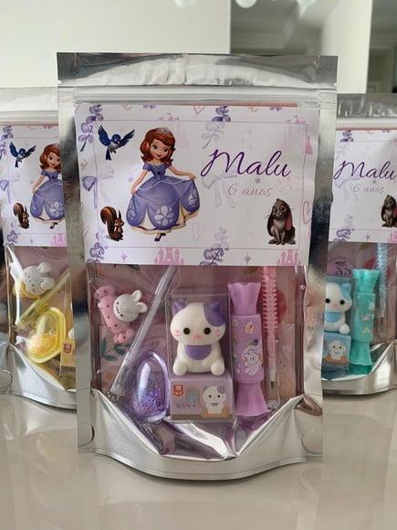Kit Papelaria Fofa Princesinha Sofia (saquinho com 6 Itens)