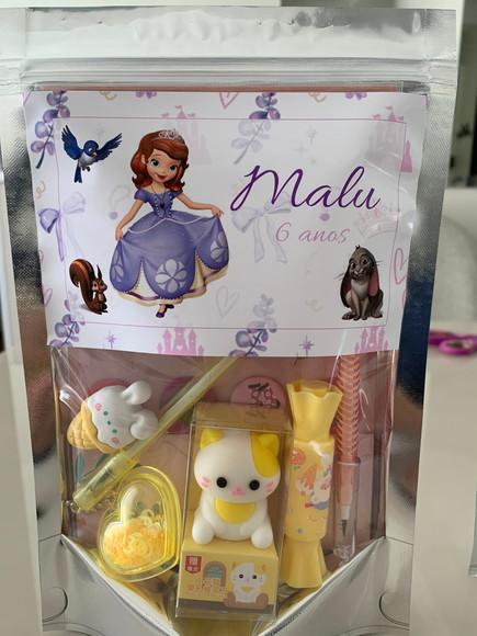 Kit Papelaria Fofa Princesinha Sofia (saquinho com 6 Itens)