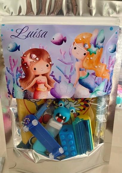 Kit Papelaria Fofa Sereia (saquinho com 6 Itens)