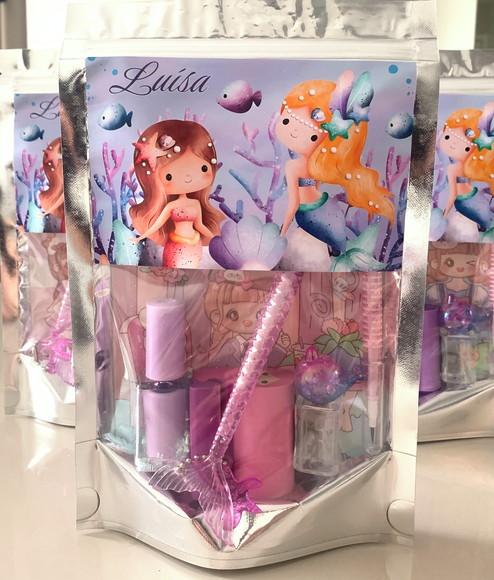 Kit Papelaria Fofa Sereia (saquinho com 6 Itens)