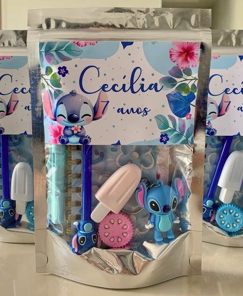 Kit Papelaria Fofa Stitch (saquinho com 6 Itens)