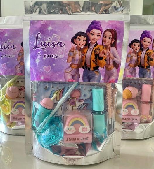 Kit Papelaria Guerreiras do K-pop 2 (saquinho com 6 Itens)