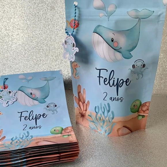 Saquinho Zip Lock Fundo do Mar