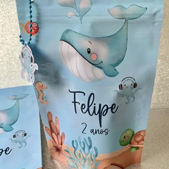 Saquinho Zip Lock Fundo do Mar