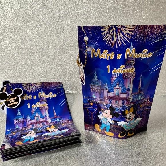 Saquinho Zip Lock Mickey e Minnie Disney 60 Anos