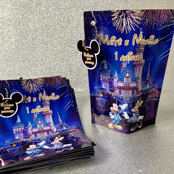 Saquinho Zip Lock Mickey e Minnie 60 Anos