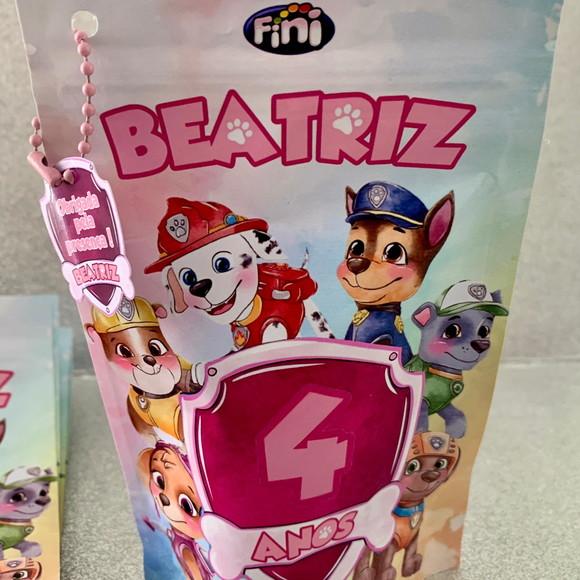 Saquinho Zip Lock Patrulha Canina Rosa