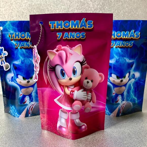 Saquinho Zip Lock Sonic e Amy Rose