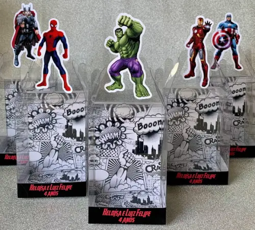 Caixinha de Acetato para Relógio Avengers