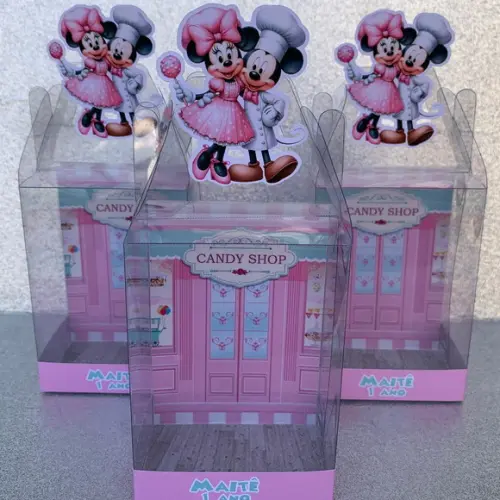 Caixinha de Acetato para Relógio Minnie Confeiteira