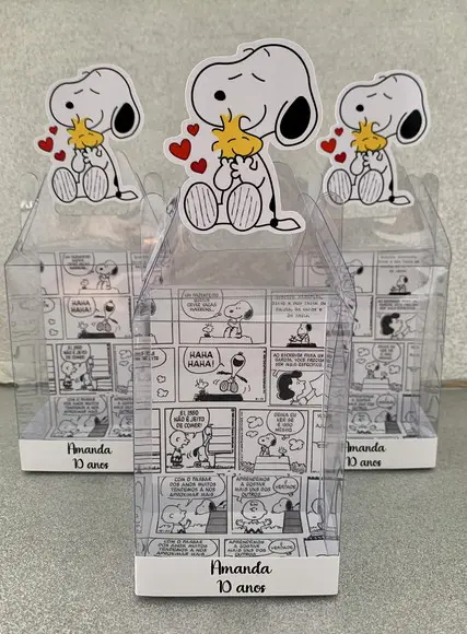 Caixinha de Acetato para Relógio Snoppy