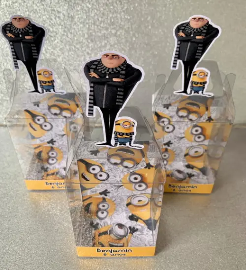 Caixinha de Acetato Personalizada para Relógio Minions