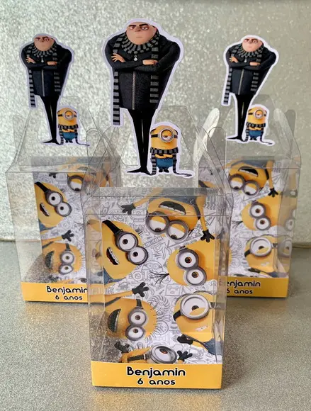 Caixinha de Acetato Personalizada para Relógio Minions