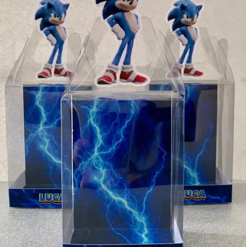 Caixinha de Acetato Personalizada para Relógio Sonic