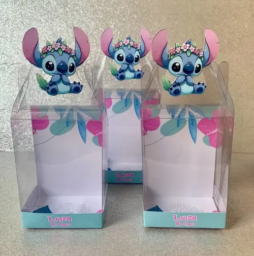 Caixinha de Acetato Personalizada para Relógio Stitch