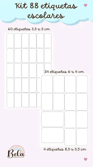 Kit Etiquetas Escolares Volta às Aulas