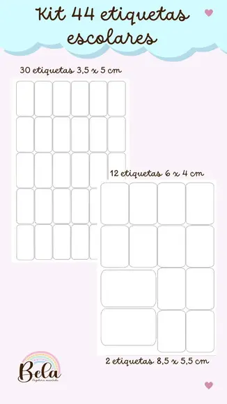 Kit Etiquetas Escolares Volta às Aulas