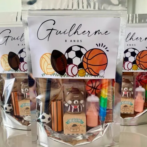 Kit Lembrancinha Papelaria Fofa Esportes (5 Itens)