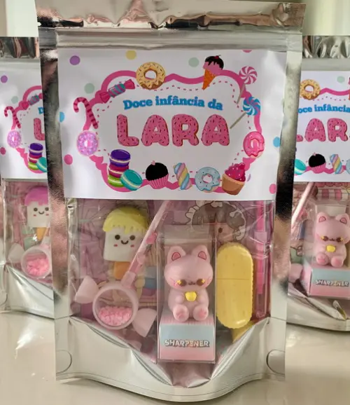 Kit Papelaria Fofa (saquinho com 6 Itens)