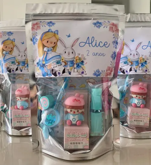 Kit Papelaria Fofa Alice (saquinho com 6 Itens)