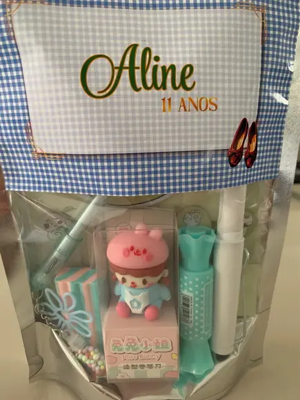 Kit Papelaria Fofa Alice (saquinho com 6 Itens)