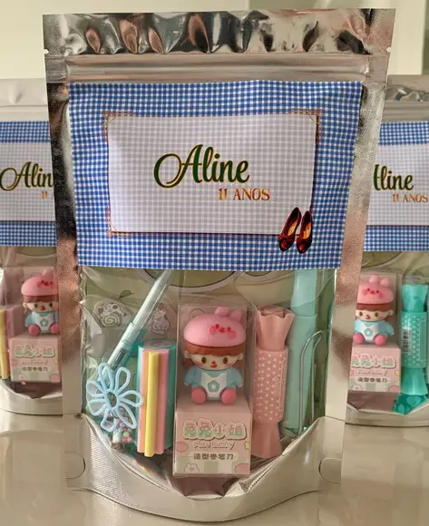 Kit Papelaria Fofa Alice (saquinho com 6 Itens)