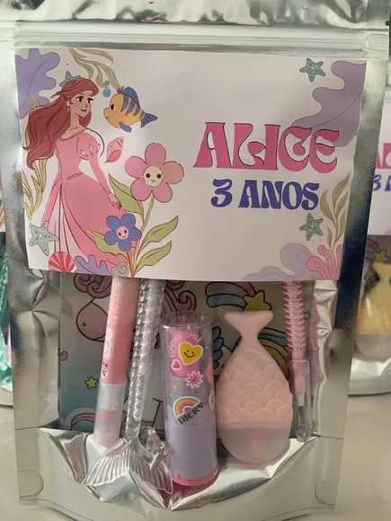 Kit Papelaria Fofa Ariel (saquinho com 6 Itens)