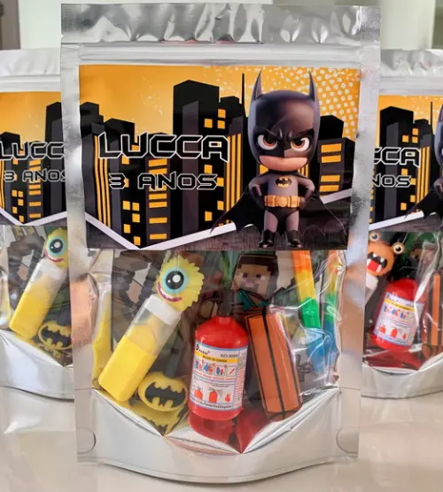 Kit Papelaria Fofa Batman (saquinho com 6 Itens)