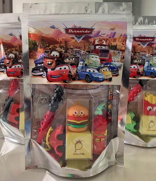 Kit Papelaria Fofa Carros (saquinho com 6 Itens)