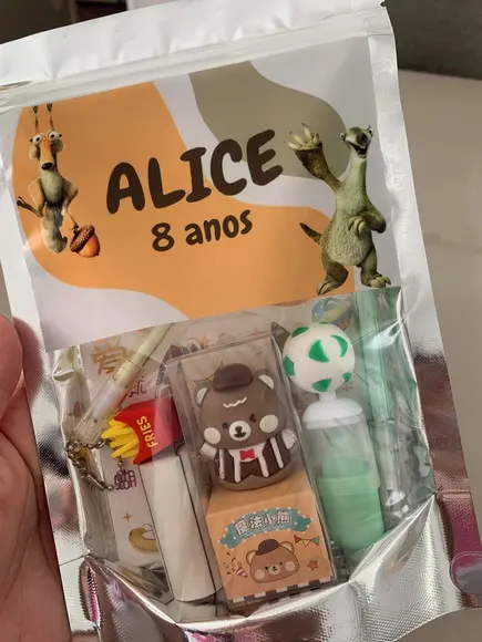 Kit Papelaria Fofa Era do Gelo (saquinho com 6 Itens)