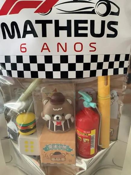 Kit Papelaria Fofa Ferrari (saquinho com 6 Itens)