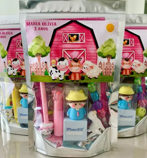 Kit Papelaria Fofa Fazendinha (saquinho com 6 Itens)