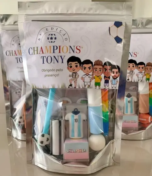 Kit Papelaria Fofa Futebol (saquinho com 6 Itens)