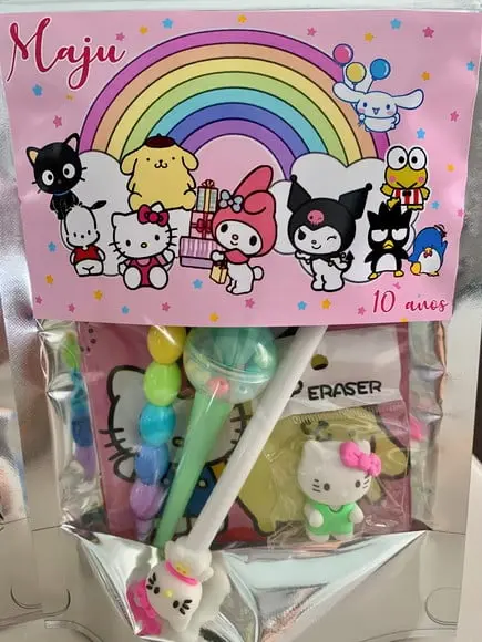 Kit Papelaria Fofa Hello Kitty (saquinho com 5 Itens)