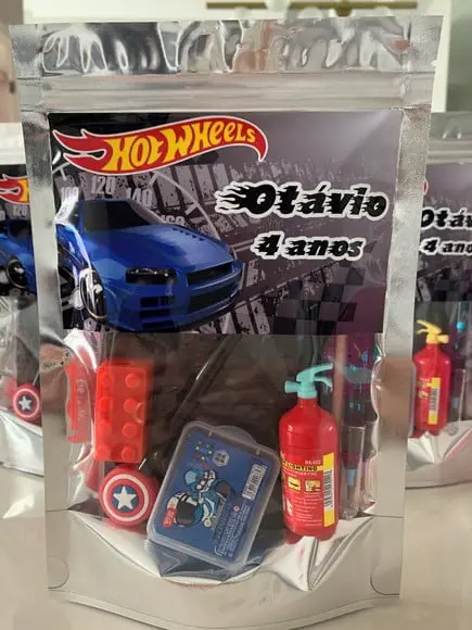 Kit Papelaria Fofa Hotwheels (saquinho com 6 Itens)
