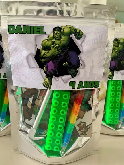 Kit Papelaria Fofa Hulk (saquinho com 4 Itens)