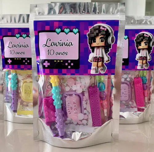 Kit Papelaria Fofa Minecraft (saquinho com 6 Itens)