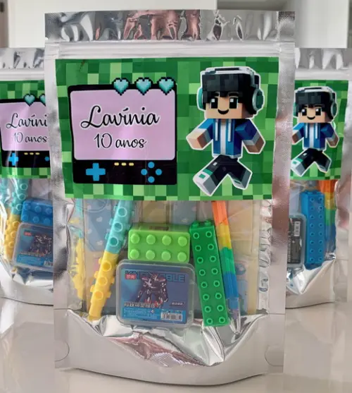 Kit Papelaria Fofa Minecraft (saquinho com 6 Itens)