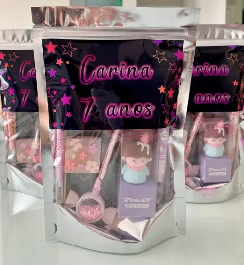 Kit Papelaria Fofa Neon (saquinho com 6 Itens)
