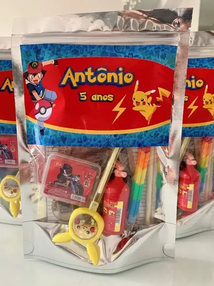 Kit Papelaria Fofa Pokémon (saquinho com 5 Itens)