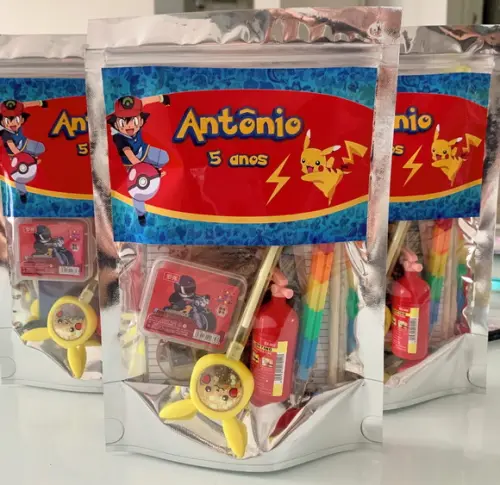Kit Papelaria Fofa Pokémon (saquinho com 5 Itens)