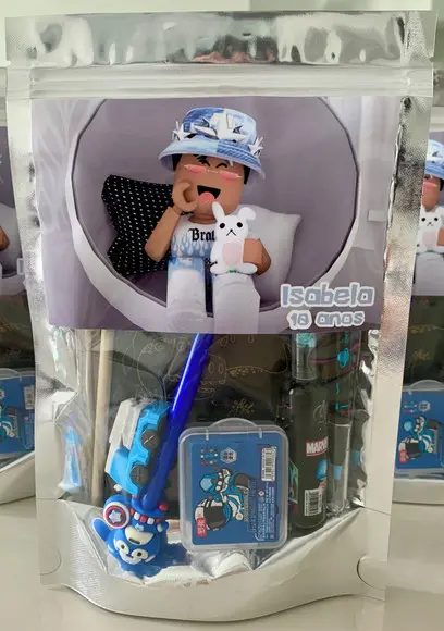 Kit Papelaria Fofa Roblox (saquinho com 6 Itens)
