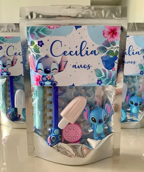 Kit Papelaria Fofa Stitch (saquinho com 6 Itens)