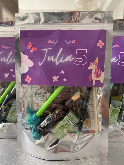 Kit Papelaria Fofa Unicórnio (saquinho com 5 Itens)