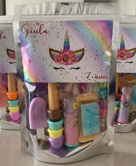 Kit Papelaria Fofa Unicórnio (saquinho com 6 Itens)