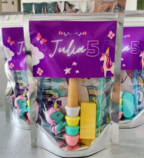 Kit Papelaria Fofa Unicórnio (saquinho com 5 Itens)