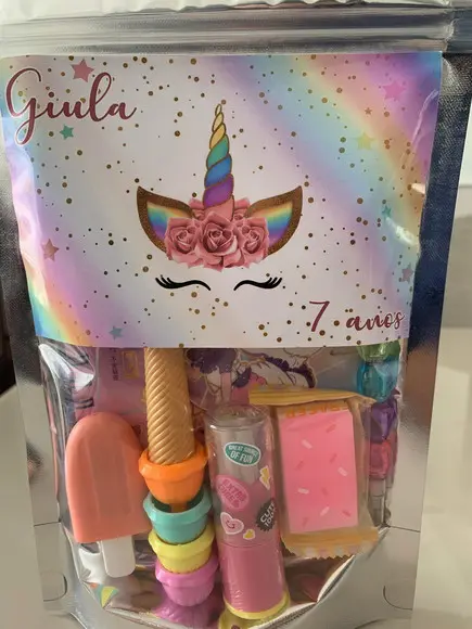 Kit Papelaria Fofa Unicórnio (saquinho com 6 Itens)