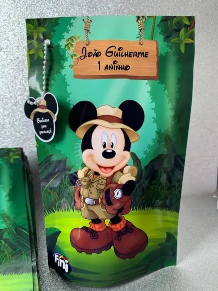 Saquinho Zip Lock Bala Fini Mickey Safari
